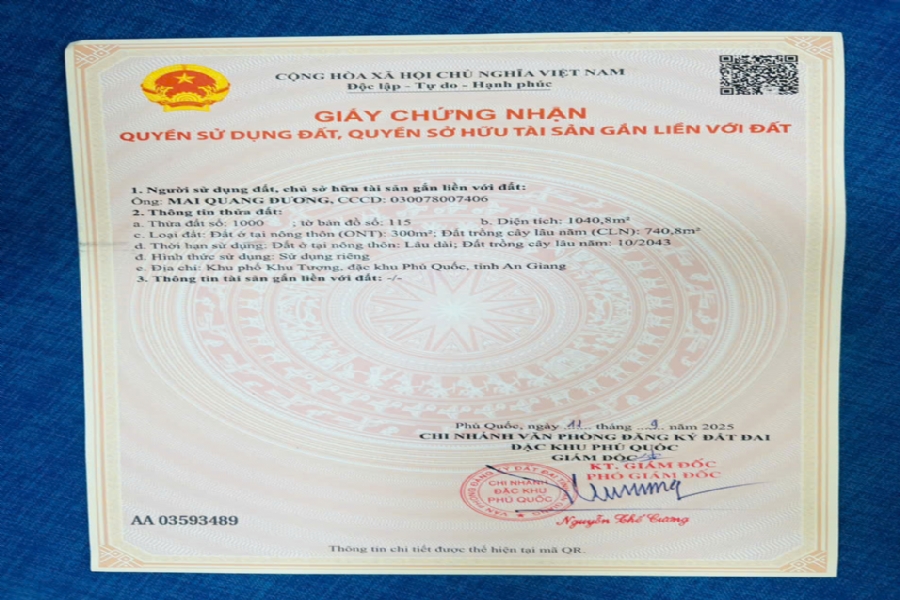 Bán Đất Khu Tượng gần biển Ông Lang: 500m², Giá 2,1 Tỷ, Quy Hoạch Đất Ở, Mặt Đường 8m 4