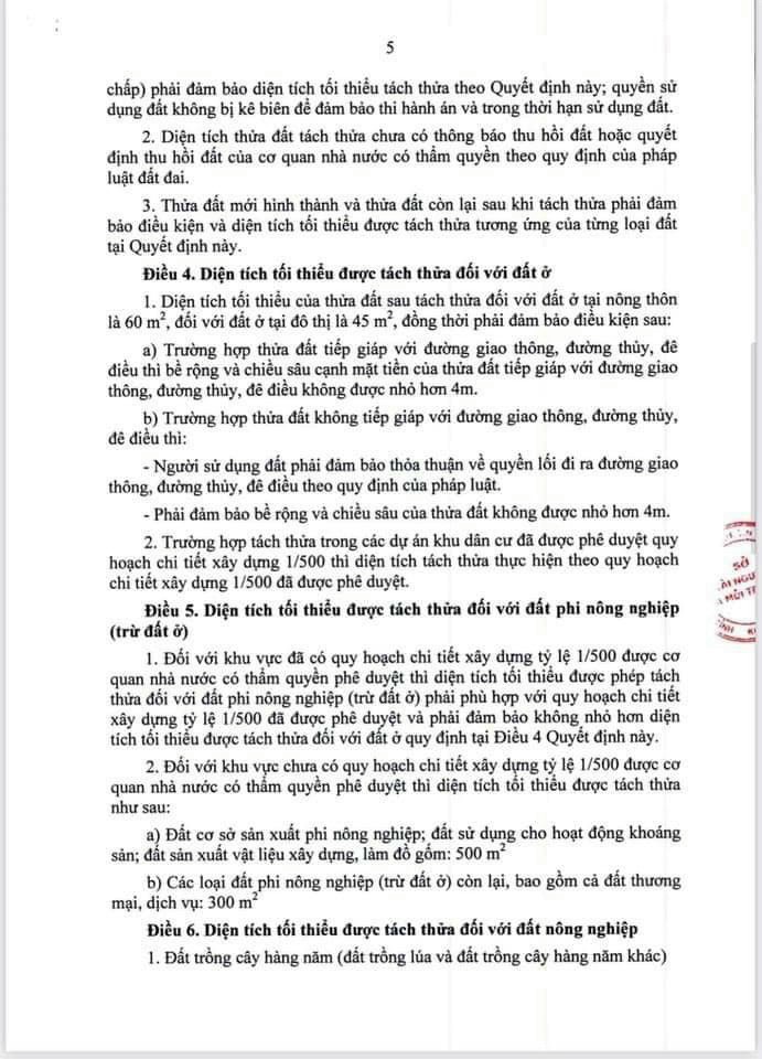 Quy Định Điều Kiện Tách Thửa, Hợp Thửa Đất Tại Kiên Giang