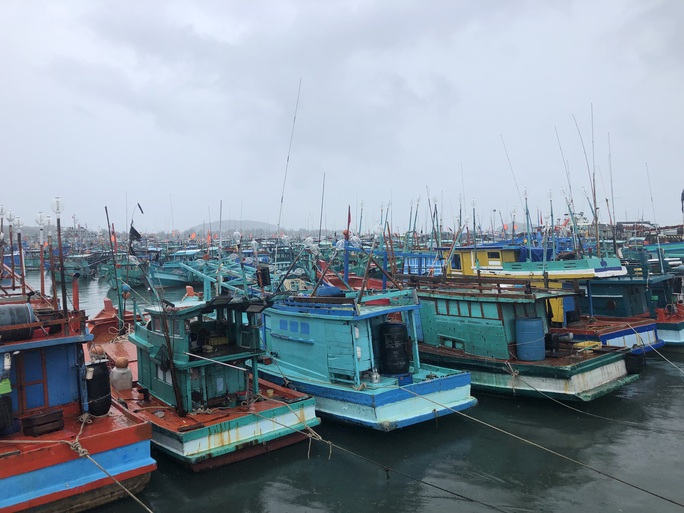 Tàu cá của ngư dân Phú Quốc vào bờ tránh bão số 4 ở Cảng An Thới