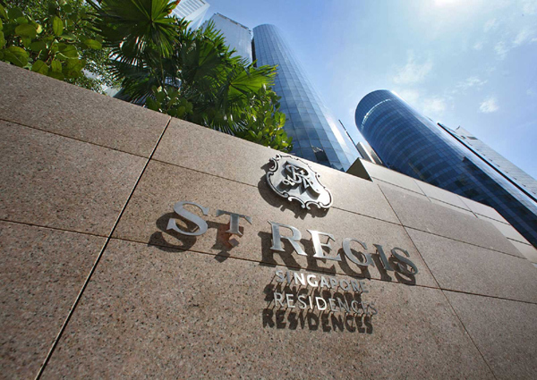  Dự án St. Regis Singapore Residences đang bán với mức giá 22.000 USD/m2