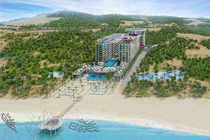 Phối cảnh tổng quan khu căn hộ nghĩ dưỡng Long Beach Resort Phú Quốc.